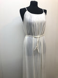 1970s Pleated Maxi Dress with Braided Waist Belt by Pippa Dee - Size 12