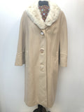 womens  winter coat  vintage  Urban Village Vintage  urban village  long sleeve  Jacket  fur collar  cream  collar  coat  canada counture  button down  button  big collar  60s  1960s  16