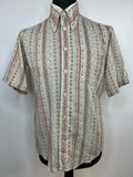 Vintage 1960s Short Sleeve Patterned Shirt - Size M