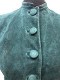 womens  waist belt  vintage  Urban Village Vintage  urban village  Suede Jacket  Suede  press stud fastening  pockets  long sleeve  Jacket  Green  coat  Belted waist  belted jacket  belted  belt  60s  1960s  10