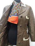 womens  vintage  Leather Jacket  Leather detailing  Leather Coat  Leather  coat  blue  60s  1960s  10