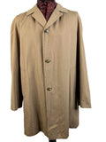 Vintage 1970s The Wetherdair Coat with Check Fleece Lining in Beige by Hardy Amies For Hepworths - Size M-L