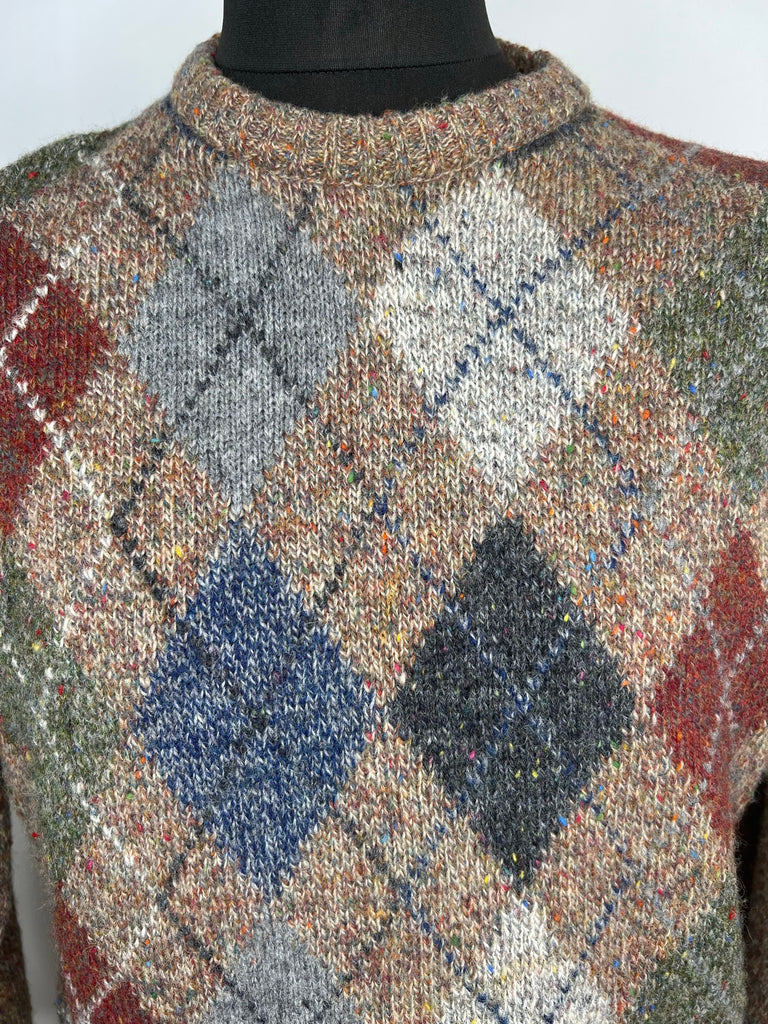 Vintage Argyle Navy & Red Jumper - M main image 0