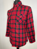 vintage  Urban Village Vintage  urban village  Shirt  red  pockets  mens  M  lumberjack  long sleeve  Jacket  flannel  collar  checkered  checked  check shirt  check coat  check  button up  button  70s  1970s