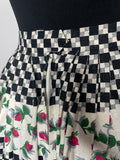 zip  womens  white  vintage  Urban Village Vintage  urban village  true vintage  Skirts  skirt  rose  rockabilly  pin up  floral  6  50s  1950s
