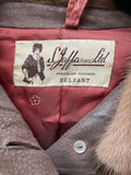 womens  vintage  Urban Village Vintage  urban village  Suede Jacket  Suede  s. jaffs furs ltd  real fur  mink  long sleeve  lining  fur  collar  brown  big collar  50s style  50's  1950s  12