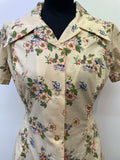 womens  vintage  Urban Village Vintage  urban village  summer dress  summer  shirt dress  retro  midi dress  floral shirt  floral print  floral dress  floral  dresses  dress  cream  collared dress  collar dress  collar  button front  button  70s  1970s  10