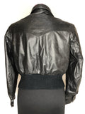 zip front  zip  womens  vintage  Urban Village Vintage  urban village  Suede Jacket  pockets  long sleeves  long sleeve  Leather  cropped  collar  bomber jacket  bomber  black  70s  1970s  10