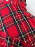 vintage  Urban Village Vintage  tartan  Shirt  retro  Red  MOD  mens  long sleeves  Long sleeved top  long sleeve  L  Fred Perry  fred  embroidered logo  Embroidered  collar  checked  button down collar  button down