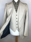 wide leg  vintage  Urban Village Vintage  urban village  trousers  three piece suit  three piece  suit  stitch detailing  stitch detail  S-M  S  retro  pockets  mens  M  long sleeve  League of Gentleman  Jacket  flares  blazer jacket  70s  1970s