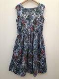womens  vintage  Urban Village Vintage  swing dress  multi  floral  dress  blue  50s  1950s  10