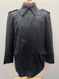 Aquascutum Double Breasted Coat in Black - Size XL