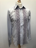 womens  vintage  Urban Village Vintage  urban village  Shirt  M  long sleeves  long sleeve  Embroidered  dagger collar  collar  blue  70s  70