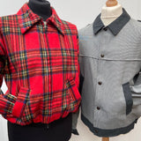 70s Does 50s Tartan Plaid Cropped Jacket by Gay Girl - Size 10-12