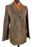 womens  vintage  Urban Village Vintage  urban village  Suede Jacket  Suede  pockets  MOD  long sleeve  Jacket  Corvin  coat  button front  button  brown  60s  1960s  12