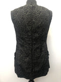 zip  womens top  womens  waist belt  vintage  vest  Urban Village Vintage  urban village  tunic  tops  top  metallic stitch  metallic  gold metallic  Frank Usher  disco  black  back zip  70s  1970s  10