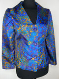 womens  vintage  Urban Village Vintage  urban village  Three Button  retro  pockets  long sleeve  Jacket  floral print  D L Barron  button  blue  blazer jacket  Blazer  60s  3 button  1960s  10