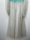 zip back  zip  womens  vintage  Urban Village Vintage  urban village  sheer  semi sheer  Polka Dot  maxi dress  maxi  long sleeve  Green  dress  balloon sleeves  balloon sleeve  balloon  70s  10