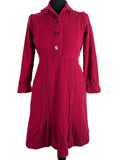 womens  Vintage Clothing Birmingham  vintage  urban village  UK  style  red  pleated dress  pleated  pleat front  long sleeves  long sleeve  ladies  fitted waist  festive  fashion  dress  day dress  collared dress  collared  collar  clothing  clothes  christmassy  christmas  button front  50s  1950s  10