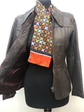 zip front  zip  womens jacket  womens  vintage  Urban Village Vintage  urban village  stitch detailing  stitch detail  soft leather  shortcut  retro  pockets  long sleeve  Leather stripe  Leather Jacket  Leather detailing  Leather Coat  Leather  Jacket  collar  brown  big collar  Beagle collar  70s  1970s  10