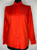 Vintage 1970s Dagger Collar Shirt in Red by Londonpride - Size UK 12