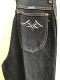 wrangler  w26  vintage  Urban Village Vintage  urban village  stitch detailing  retro  pink stitch  pink embroidery  MOD  Light Blue  L32  jeans  jean  indigo  flares  denim  Blue  8  70s  70  34  26  1970s