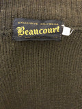 Urban Village Vintage  urban village  suede  pockets  mens  M  long sleeve  knitted  knit  Green  front pockets  cardigan  cardi  Beaucourt  60s  1960s