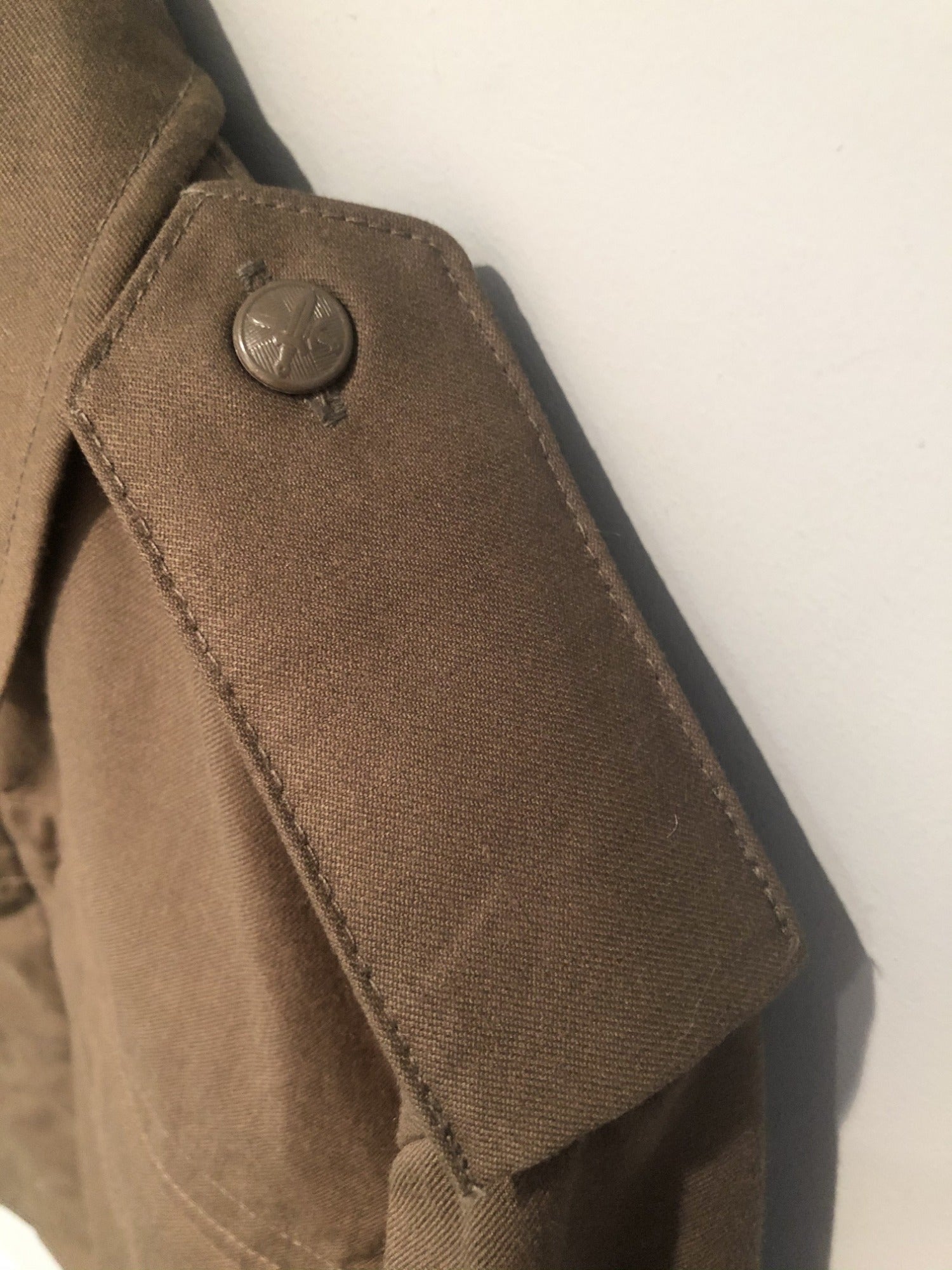 Mens Military Style Jacket - Khaki - Size L - Urban Village Vintage Military
