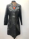 Vintage 1970s Leather Jacket by Suede Centre Swears and Wells in Black - Size UK 12