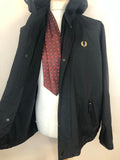 zip up jacket  zip up  vintage  Urban Village Vintage  MOD  large  l  Jacket  hooded  funnel neck  fred  fleece lining  coat  black