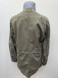 vintage  Urban Village Vintage  retro  pockets  Military  mens  long sleeve  levis strauss  levis  levi strauss  levi  L  khaki  Jacket  drawstring  collar  button front  button down  button