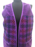 Wool Blend  wool  womens  welsh wool  waistcoat  vintage  vest  Urban Village Vintage  urban village  tunic  tapestry  Suede detail  sleevless  purple  pure wool  pink  Gwydir Garments  60s  1960s  14  100% Wool