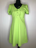 1960s Mini Dress in Green - Size UK 10