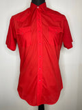 western  vintage  Urban Village Vintage  urban village  shirt  roebucks  red  press stud  pointed collar  mens  medium  m  dagger collar  dagger  cowboy  button fastening  70s  1970s