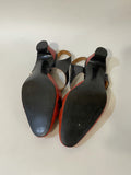 mod shoes  womens  vintage  Urban Village Vintage  urban village  slingback  shoes  retro  red black  Red  pointed toe  modette  MOD  Leather  kitten heel  dolly  chequerboard  60s  1960s