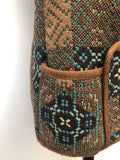 Wool Blend  wool  womens  Welsh Woollens  welsh wool  waistcoat  vintage  vest  Urban Village Vintage  urban village  tunic  tapestry  sleevless  retro  pure wool  brown  60s  1960s  12  100% Wool