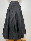 Vintage 1950s Full Taffeta Skirt in Black with Diamante Detail - Size UK 6