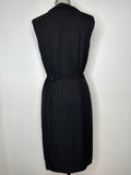 womens  waist belt  vintage  tie waist belt  summer dress  summer  retro  Ranix  dress  collared  black  70s  1970s  12