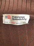 vintage  Urban Village Vintage  Suede  pockets  Pierre Sangan  Mens jacket  mens coat  L  knitted  jacket  decorative buttons  cardigan  cardi  button down  brown  70s  70  1970s