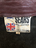 Mens 1960s / 1970s Beagle Collar Leather Jacket - Oxblood - Size L - Urban Village Vintage
