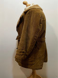 wooden buttons  Winter Coat  winter  vintage  Urban Village Vintage  urban village  Sherpa  shearling  mens  long sleeve  driving coat  corduroy  collar  car coat  button down  brown  aviator jacket  aviator coat  aviator  70s  1970s