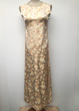 womens  vintage  Urban Village Vintage  stitch detail  sleevless  midi dress  maxi dress  floral  embroidered dress  dress  beige  back zip  60s  1960s  10