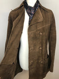 vintage  Urban Village Vintage  urban village  Suede Jacket  Suede  press stud fastening  press stud  pockets  pocket detail  mens  L  Jacket  dagger collar  collared  collar  brown  70s  1970s
