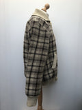 wool  vintage  Urban Village Vintage  mens  L  knitwear  knitted  knit  jacket  fully lined  cream  checked  check  60s  60  1960s  1960