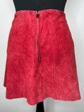 8  womens  vintage  Urban Village Vintage  urban village  Suede  skirt  scallop detail  red  MOD  mini skirt  mini  festival  boho  60s  1960s