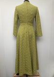 womens  vintage  Urban Village Vintage  stitch detail  sleevless  maxi dress  keyhole  Green  floral  embroidered dress  dress  back zip  8  60s  1960s