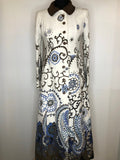 womens  white  vintage  Urban Village Vintage  MOD  long sleeve  floral print  floral  coat  button  brown  blue  Barry Sherrard  60s  1960s  10