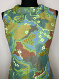 womens  vintage  sleeveless  shift dress  shift  scooter dress  scooter  roll neck  retro  modette  mod  green  fitted waist  dress  daisy  10