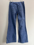 Rare Vintage 1970s Miss Levis Big E Flared Cord Jeans in Blue W28 L30 - Size UK 8
