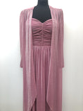 1970s Glitter Maxi Dress Two Piece Set - Size 10